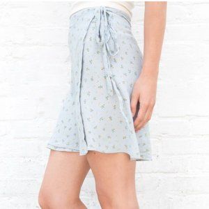 NWT brandy melville blue floral wrap skirt